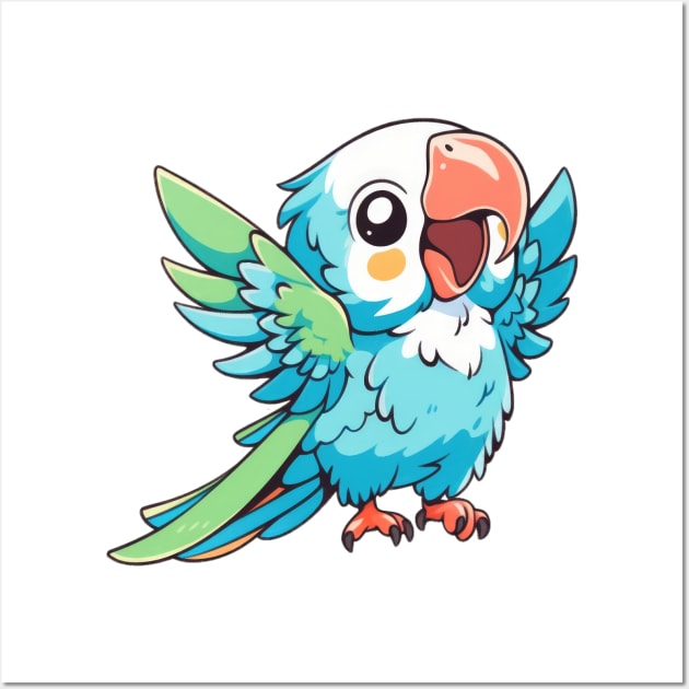 Chibi style Macaw Wall Art by SundayDonuts